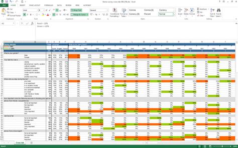excel survey data analysis template.